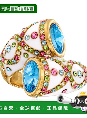 自营 Ross-Simons 多色水晶和蓝色施华洛世奇水晶戒指，18 克拉金