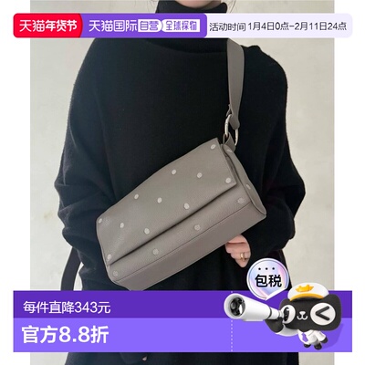 1h可退 日本直邮BEARDSLEY 女士 dot刺绣牛皮革斜挎包 可调节肩带