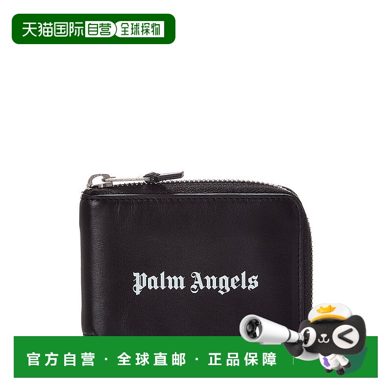 自营Palm Angels Classic Logo Zip Around Leather Wallet - bla