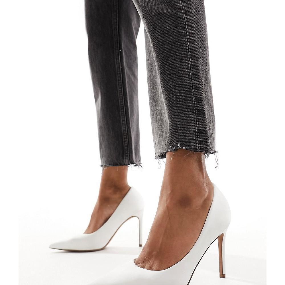 潮奢 ASOS 女士 Paphos 设计尖头高跟绸缎浅口鞋(米白色)