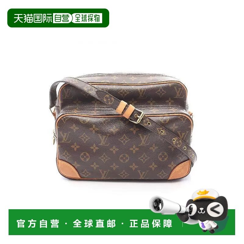 日本直邮中古LV路易威登女包B级9新Nile双层相机包涂层/防水帆布