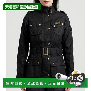 韩国直邮Barbour女款 LWX0003BK51 夹克外套B.INTL黑色徽标立领长袖