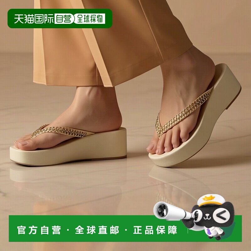 欧洲直邮Ipanema伊帕鞋子女人字拖鞋夹脚拖米色MESH XI PLAT FEM
