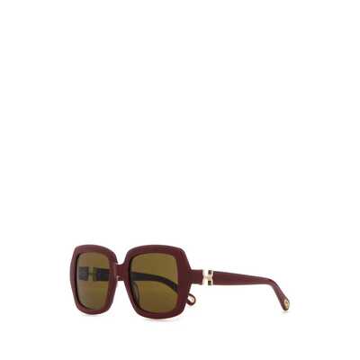 CHLOÉ 女士太阳镜 CH0301S00452 AW2025 酒红色 Burgundy acetate