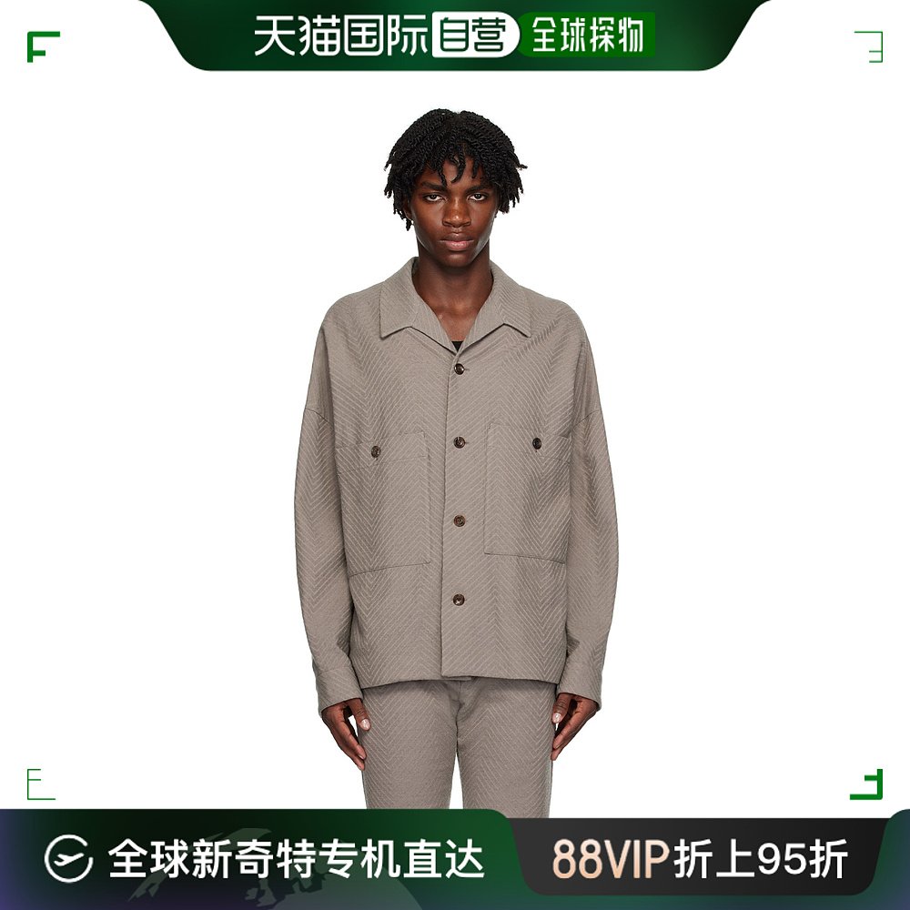 香港直邮潮奢 Attachment男士灰色口袋夹克 AB32