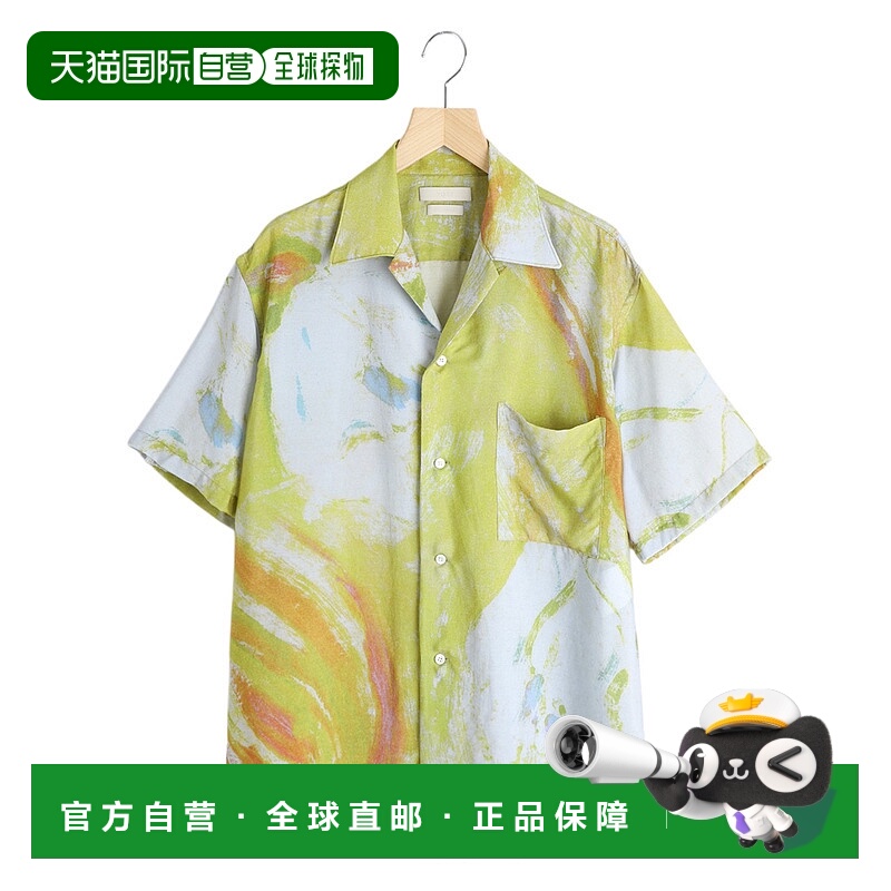 1h可退 日本直邮YOKE 男士抽象花卉印花开领短袖衬衫 YK25SS0935S