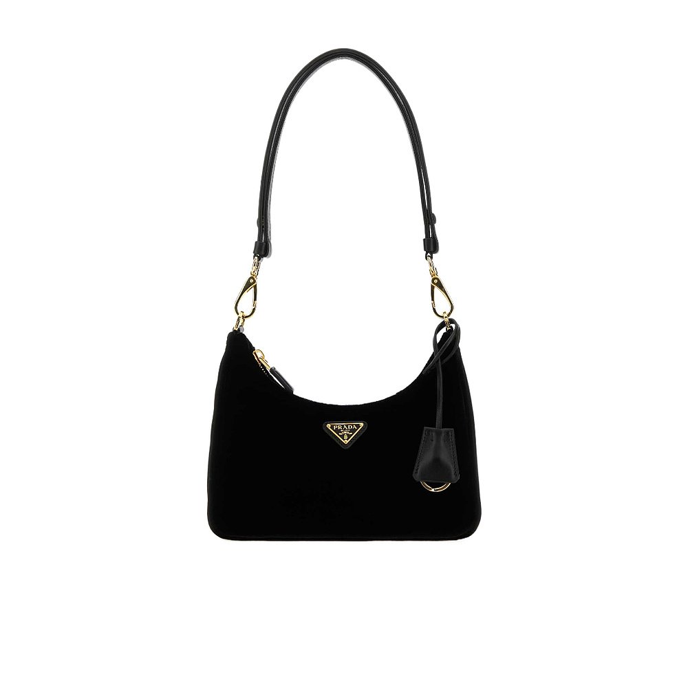 prada女士斜挎包黑色可调节肩带单肩包