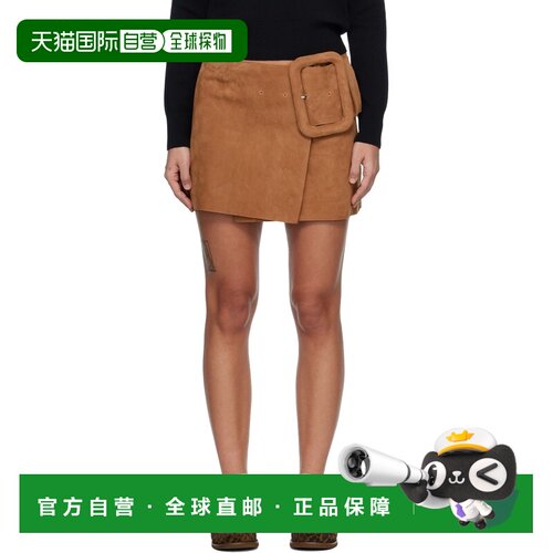 1h可退 香港直邮Ami Paris 女士 黄褐色 Big Buckle Belted 皮革