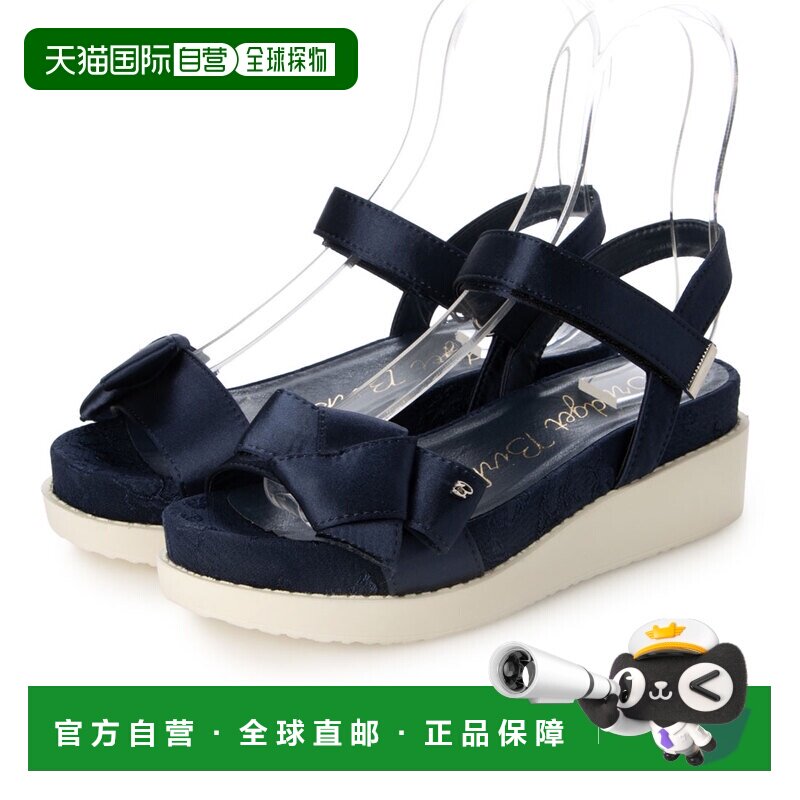 日本直邮Bridget Birkin 52127B 缎带提花凉鞋（海军蓝混纺材质）