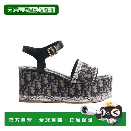 1h可退 香港直邮奢淘 Dior Dentelle坡跟凉鞋 女 KCO811DOF