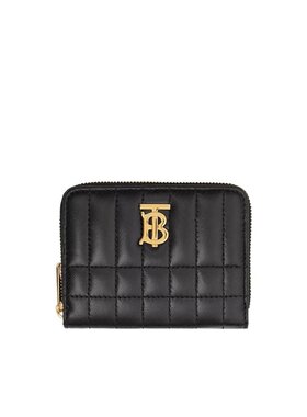 BURBERRY 女士钱包 80623731 CO 黑色 Lola – 绗缝拉链钱夹