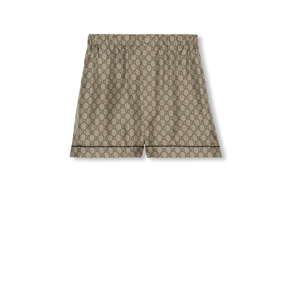 潮奢 Gucci 古驰 女士 GG印花真丝短裤 772400ZANRP,女士内衣/男士内衣/家居服,睡裤/家居裤,淘宝优惠券,粉丝福利购,淘宝优惠卷