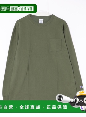 1h可退 日本直邮冠军 Champion 男女同款 长袖口袋T恤 纯棉 01221