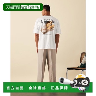 back 男士 设计宽松款 印花T恤 上衣 1h可退 白色 香港直邮ASOS