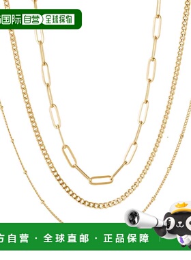 自营adorniaTarnish Resistant 18k Gold Plated Set of 3-Chain