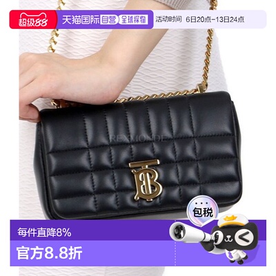 韩国直邮BURBERRY博柏利绗缝皮革迷你Lola萝拉单肩包斜挎包