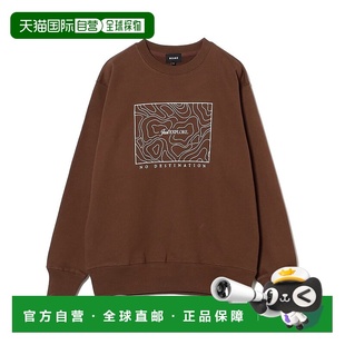 1h可退 日本直邮BEAMS T 男装 宽松版型 等高线地图印花 圆领卫衣