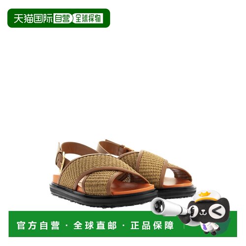 1h可退 香港直邮MARNI 女士拖鞋 FBMS013801P3860ZO140 SS2024 棕