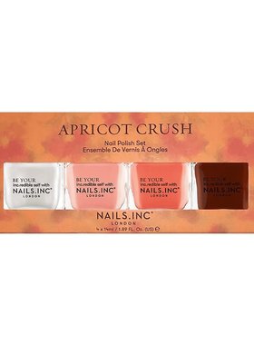 英国Nails inc4件套指甲油套装桃色珍珠白橙色深棕色