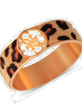 1h可退 【美国直邮】GUESS|金色猎豹印花人造毛皮动物印花手镯