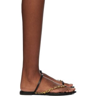 葆蝶家 女士 黑色 潮奢 凉鞋 Veneta Leaf 775510V3H60 Bottega