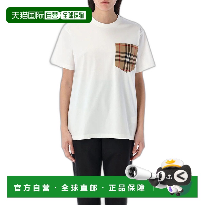 1h可退 香港直邮BURBERRY 女士T恤 25P8103971A1464 SS2025 白色