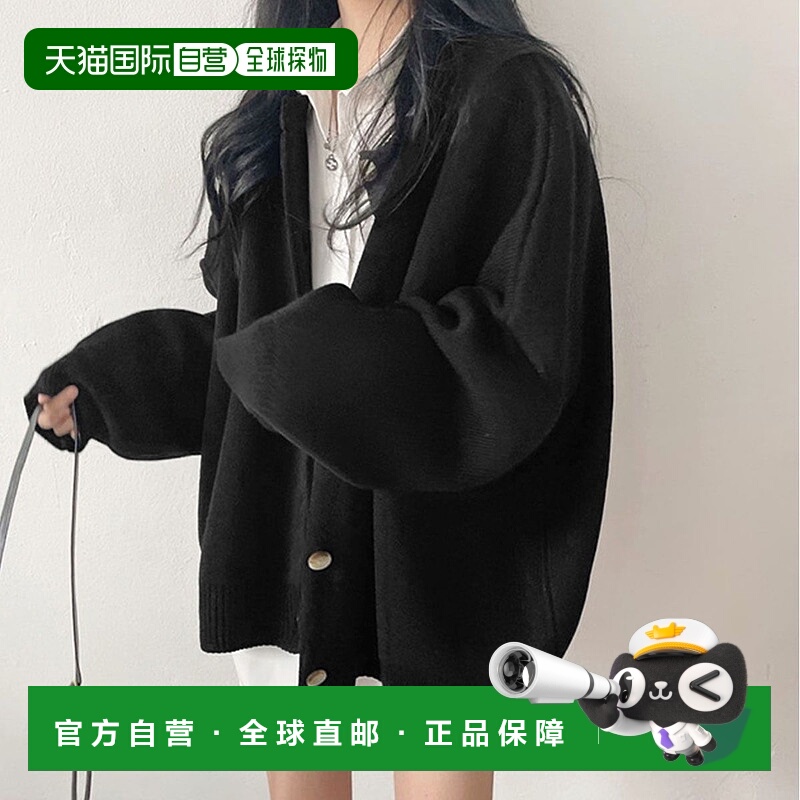 【日本直邮】 Privatebeach女士开衫黑色系扣短款百搭休闲时尚潮