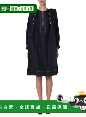 香港直邮GIVENCHY 女士半身裙  CO蓝色中裙 BW20SP12HE498