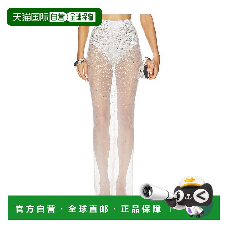 1h可退 香港直邮潮奢 ALEX PERRY 女士 Column 水晶网纱半身裙 S0