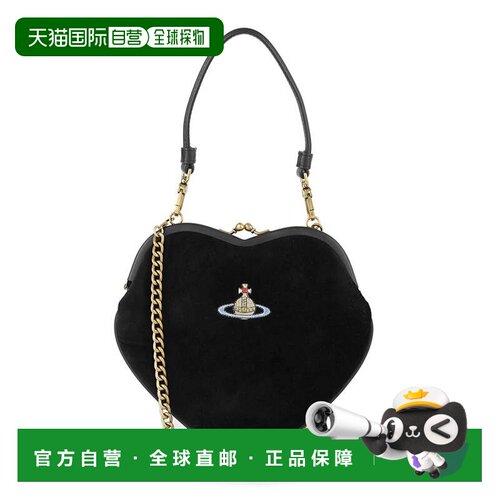 日本直邮Vivienne Westwood BELLE HEART FRAME 刺绣手袋 黑色 4B