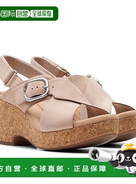 香港直邮潮奢 Clarks 其乐 女士 Giselle 鸽灰色高跟鞋凉鞋坡跟