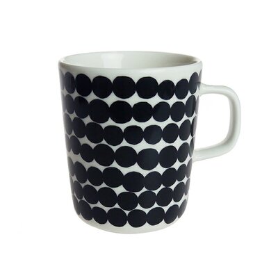 日本Marimekko SIIRTOLAPUUTARHA 咖啡杯 WH/BK 063296-190