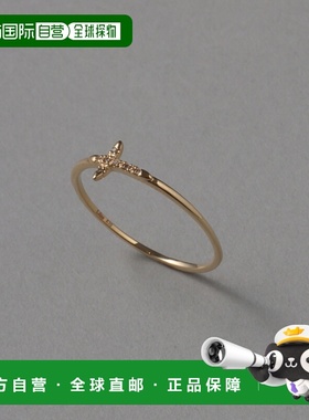 日本直邮Lilas 女装 K10黄金十字钻石戒指 纤细闪耀叠戴设计 2511