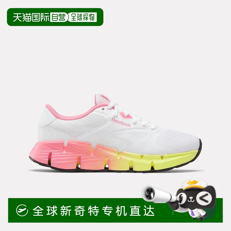 自营 reebok锐步Zig Dynamica 5大童鞋-白色/激情粉/电黄色 【美