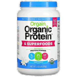 香港直发Orgain有机蛋白粉香草豆无麸质有机绿色营养价值高916g