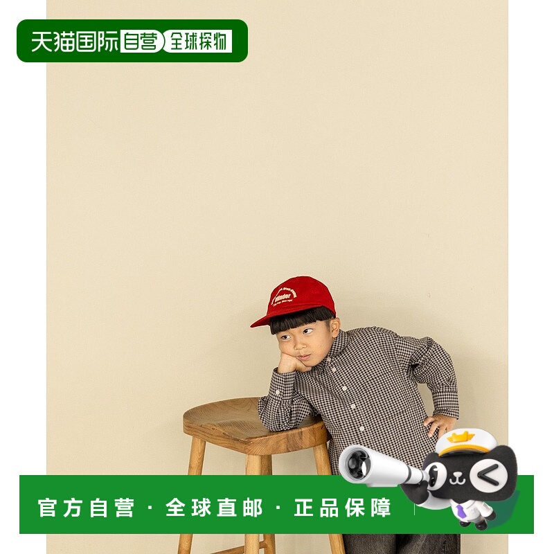 1h可退 日本直邮LOWRYS FARM 儿童 宽松格子长袖衬衫 半拉链设计