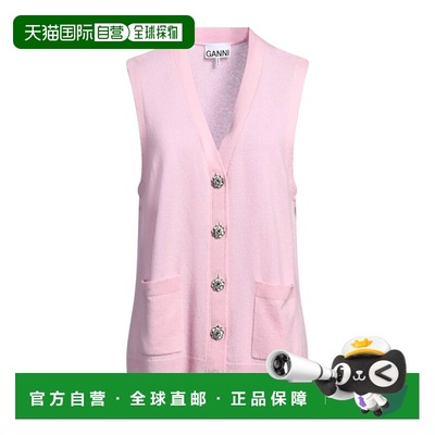 1h可退 香港直邮潮奢 GANNI 甘尼 女士 无袖毛衣 pink粉色 舒适时