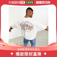 香港直邮潮奢 ASOS 男士back 设计宽松款鹰状标饰印花T恤(白色)