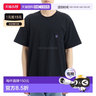 韩国直邮NEEDLES 短袖圆领 T 恤涤纶针织衫 - 黑色 (QV362)新款