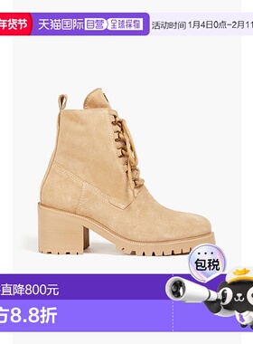 1h可退 香港直邮Maje 女士 绒面革短靴 MFACH00480 beige米色 舒