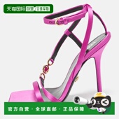 Pink Ankle Satin 自营Versace Crystal Embellished Strap Sanda