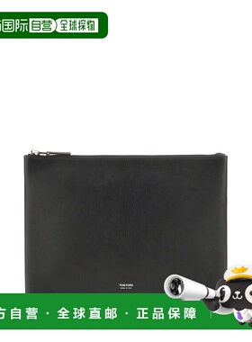 香港直邮潮奢 Tom Ford 汤姆 福特 男士 黑色皮革手包 H0700LGO06