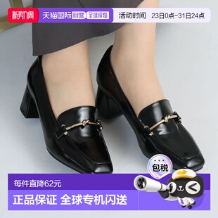 方头乐福鞋 高跟鞋 饰有马衔扣 女鞋 黑色漆皮 日本直邮VIVIAN
