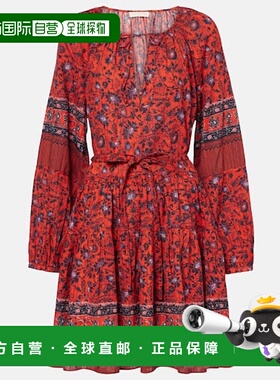 1h可退 香港直邮潮奢 ULLA JOHNSON 女士 Abri 花朵棉混纺迷你连