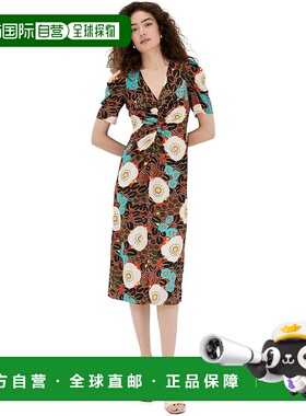 自营 Rhode 女士 Maci 连衣裙，猩红色光环绽放大号 - 猩红色光环