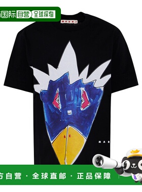 1h可退 香港直邮MARNI 男童T恤 M01569M00RF0M900 AW2025 黑色 Lo