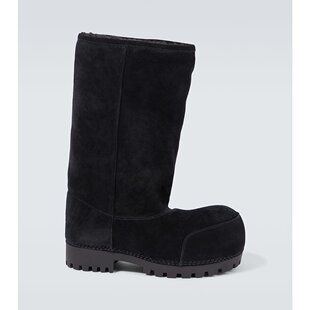 Balenciaga 巴黎世家 男士 Alaska 皮草高筒绒面革靴子 000895