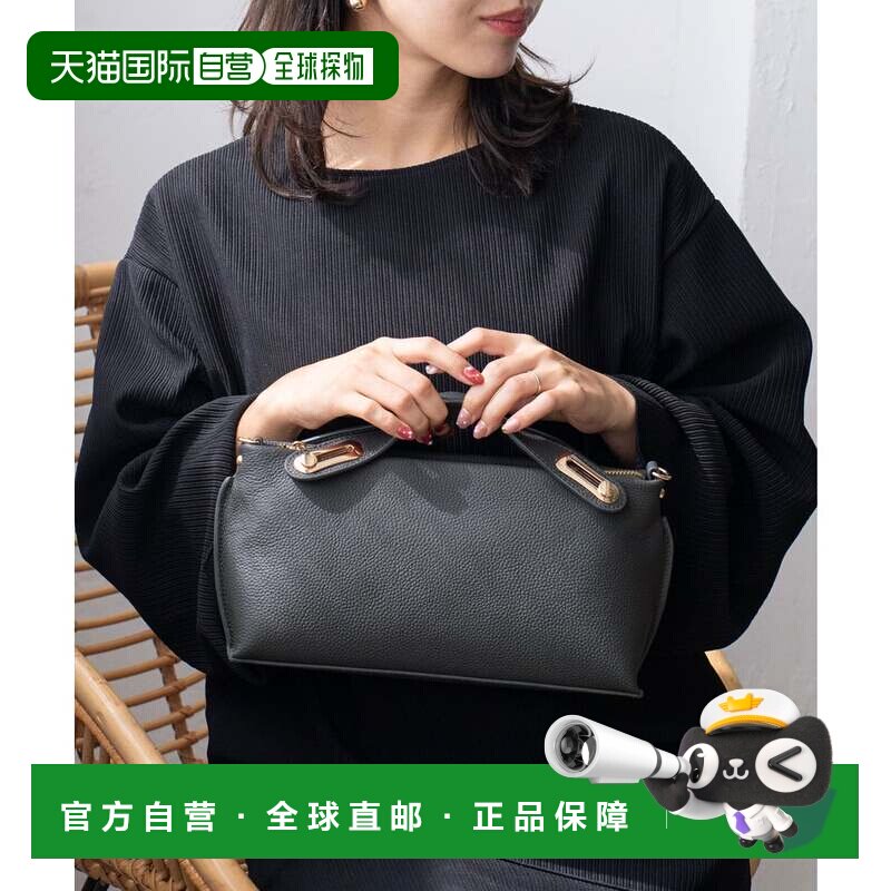 日本直邮VitaFelice 本牛皮滑动手柄两用迷你斜挎包 深灰色手提包