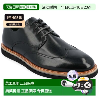 自营vance co.Vance Evander Wingtip德比-黑色 美国奥莱直发男鞋