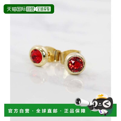 日本直邮Swarovski CZ 钻石生辰石耳钉 金色 无镍